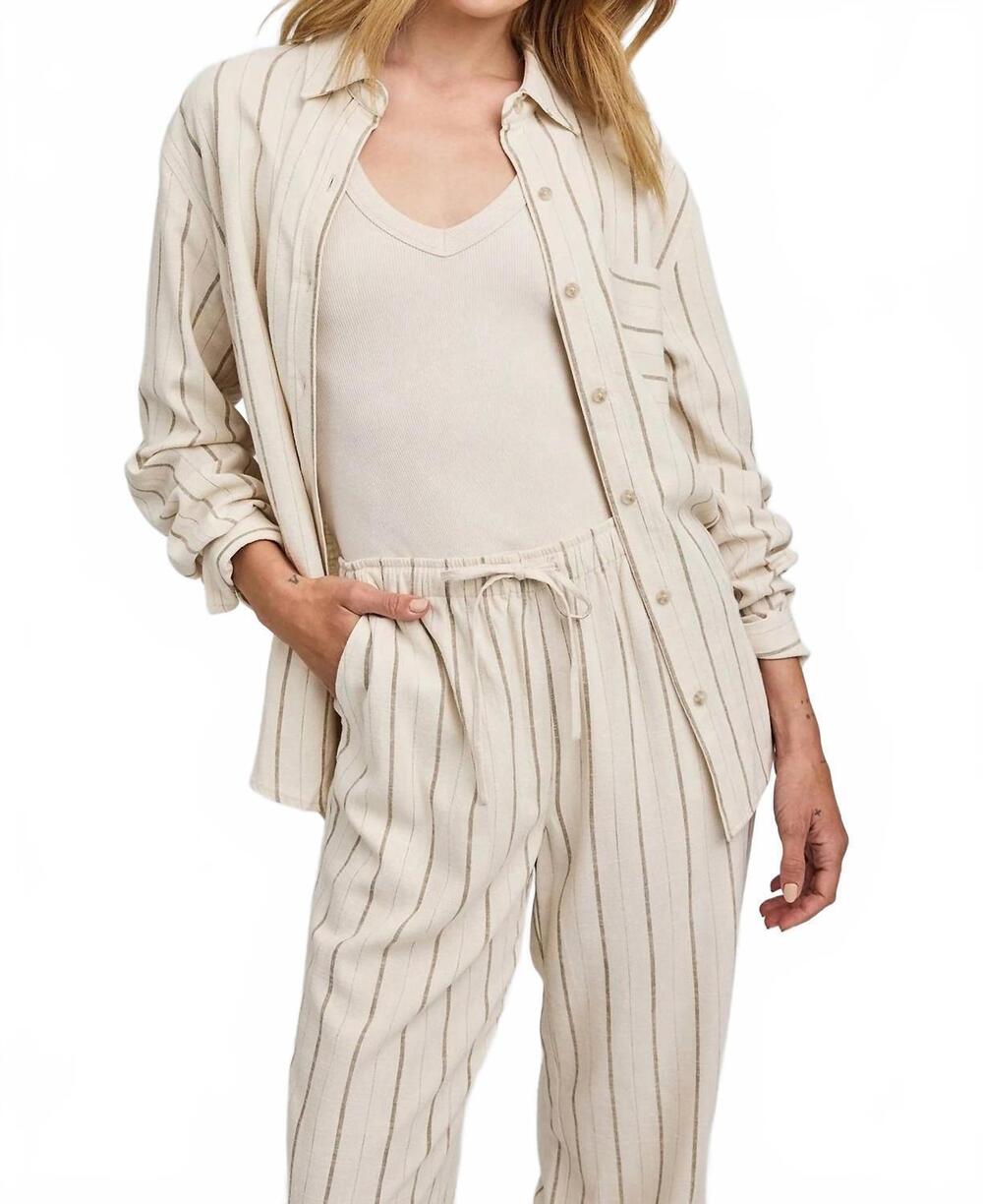 NEW GENTLE FAWN portia button down shirt in linen stripe